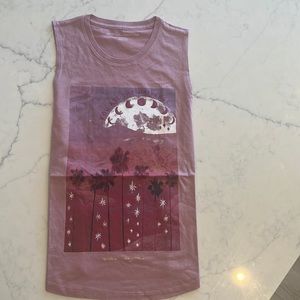 Spiritual Gangster dusky pink/purple universe muscle tank XS